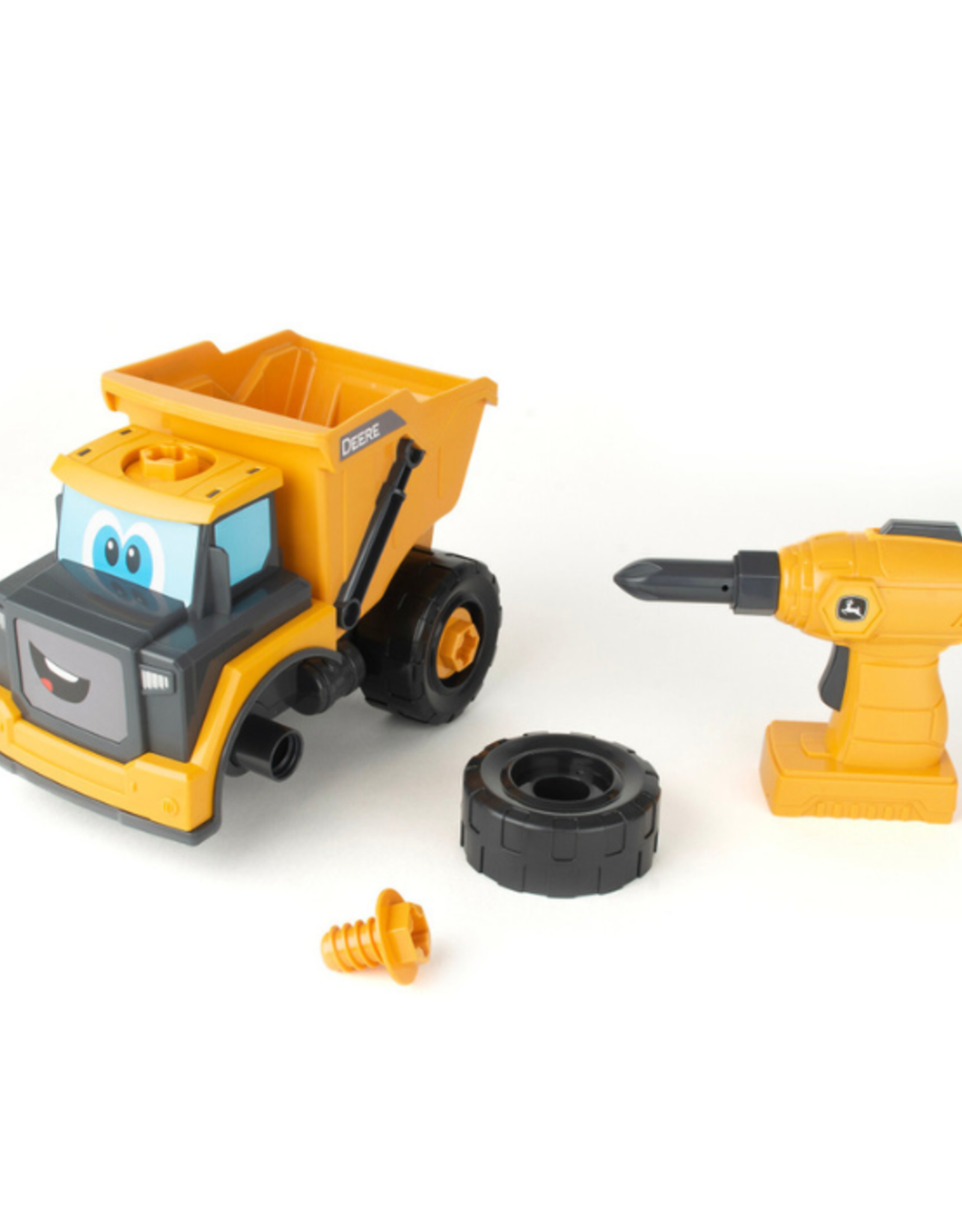 Tomy Tomy - John Deere Build-A-Buddy Yellow Dump Truck 2-in-1 Toy with Toy Drill