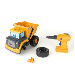 Tomy John Deere Build-A-Buddy Yellow Dump Truck 2-in-1 Toy with Toy Drill