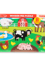Melissa & Doug Melissa & Doug - Wooden Peg Puzzle - Farm Animals 8pcs