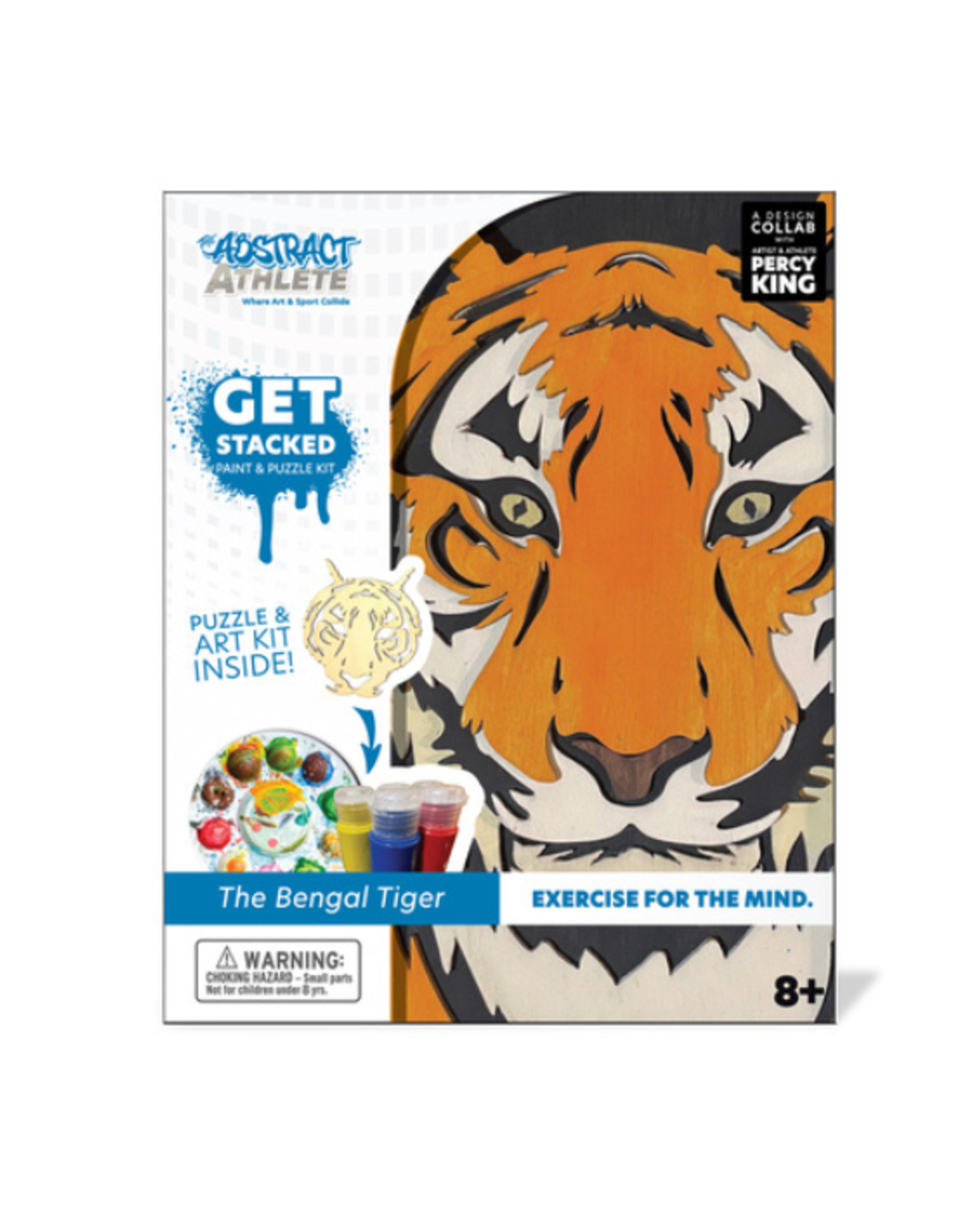 The Abstract Athlete The Abstract Athlete - Get Stacked Paint and Puzzle Kit Bengal Tiger