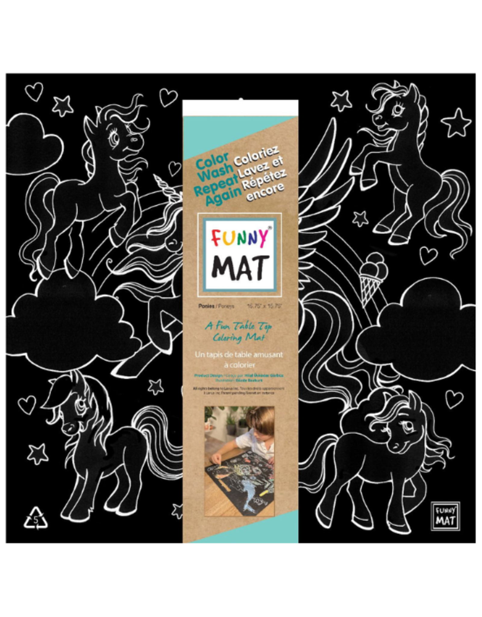 Funny Mat Funny Mat - Blackboard Mat - Ponies