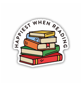 Stickers Northwest Inc. Happiest When Reading Book Stack Sticker