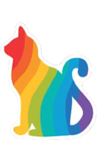 Stickers Northwest Inc. Stickers Northwest Inc. - Rainbow Stripe Cat Sticker