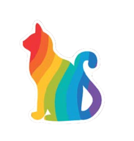 Stickers Northwest Inc. Rainbow Stripe Cat Sticker