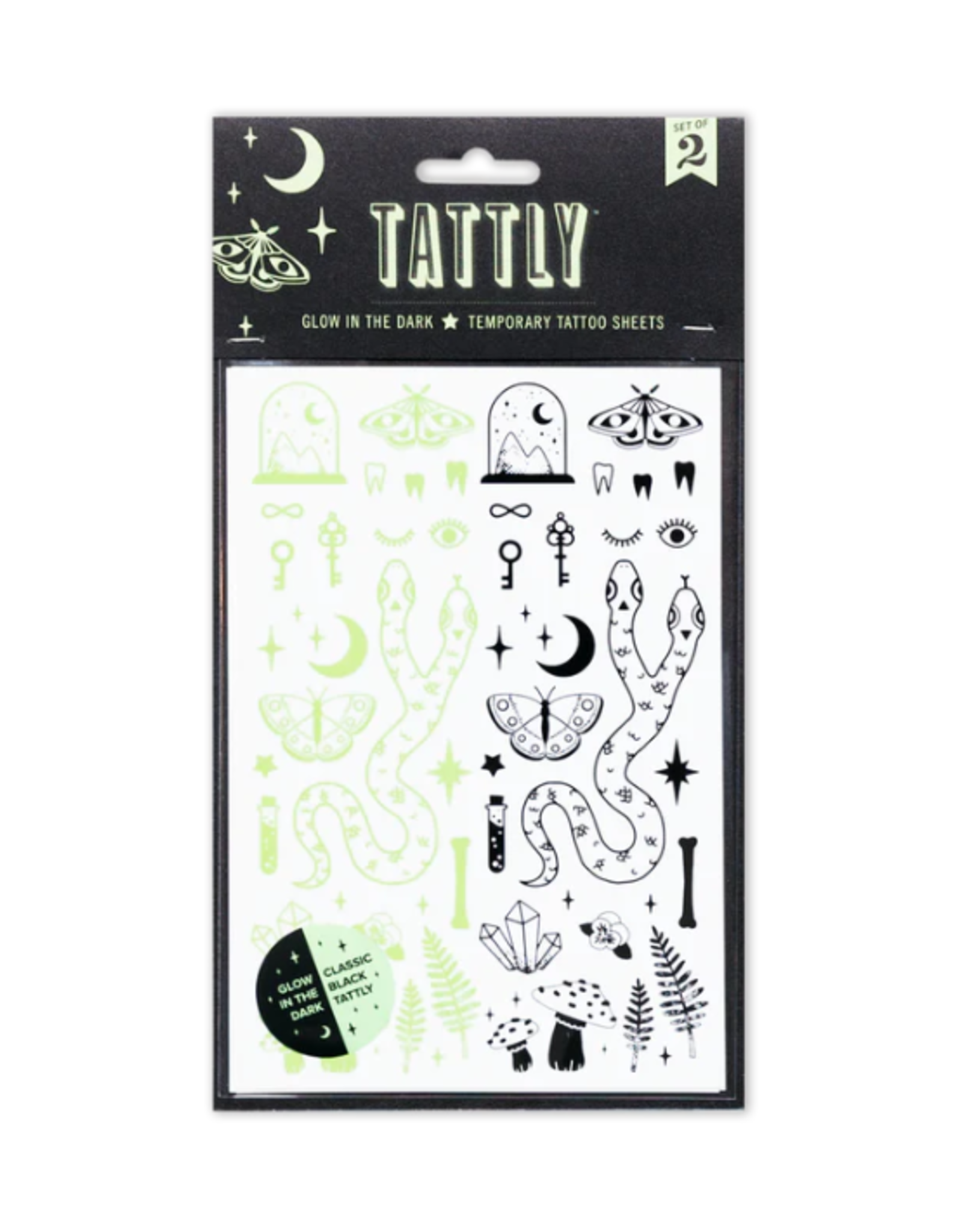 Tattly Tattly - Curiosities Tattoo Sheet (Glow in the Dark)