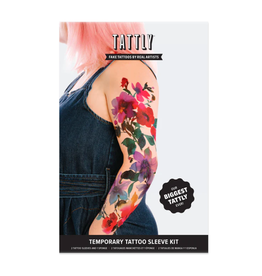 Tattly Painted Floral Tattoo Sleeve Kit