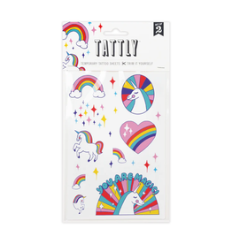 Tattly Rainbow Unicorns Tattoo Sheet