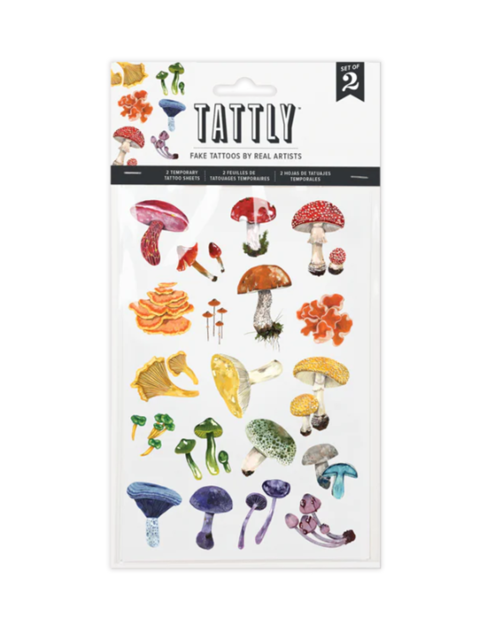 Tattly Tattly - Colorful Mushrooms Tattoo Sheet