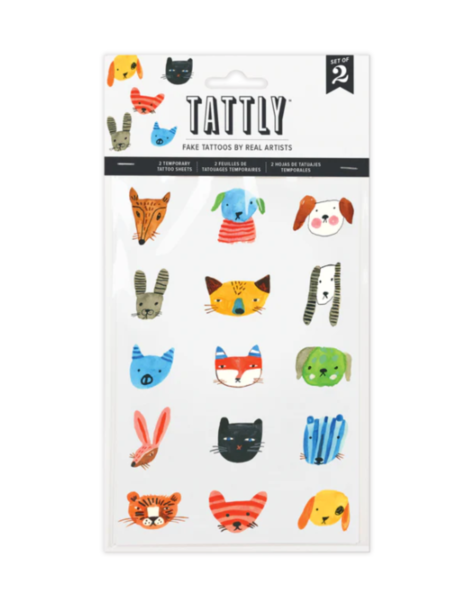Tattly Tattly - Fuzzy Faces Tattoo Sheet