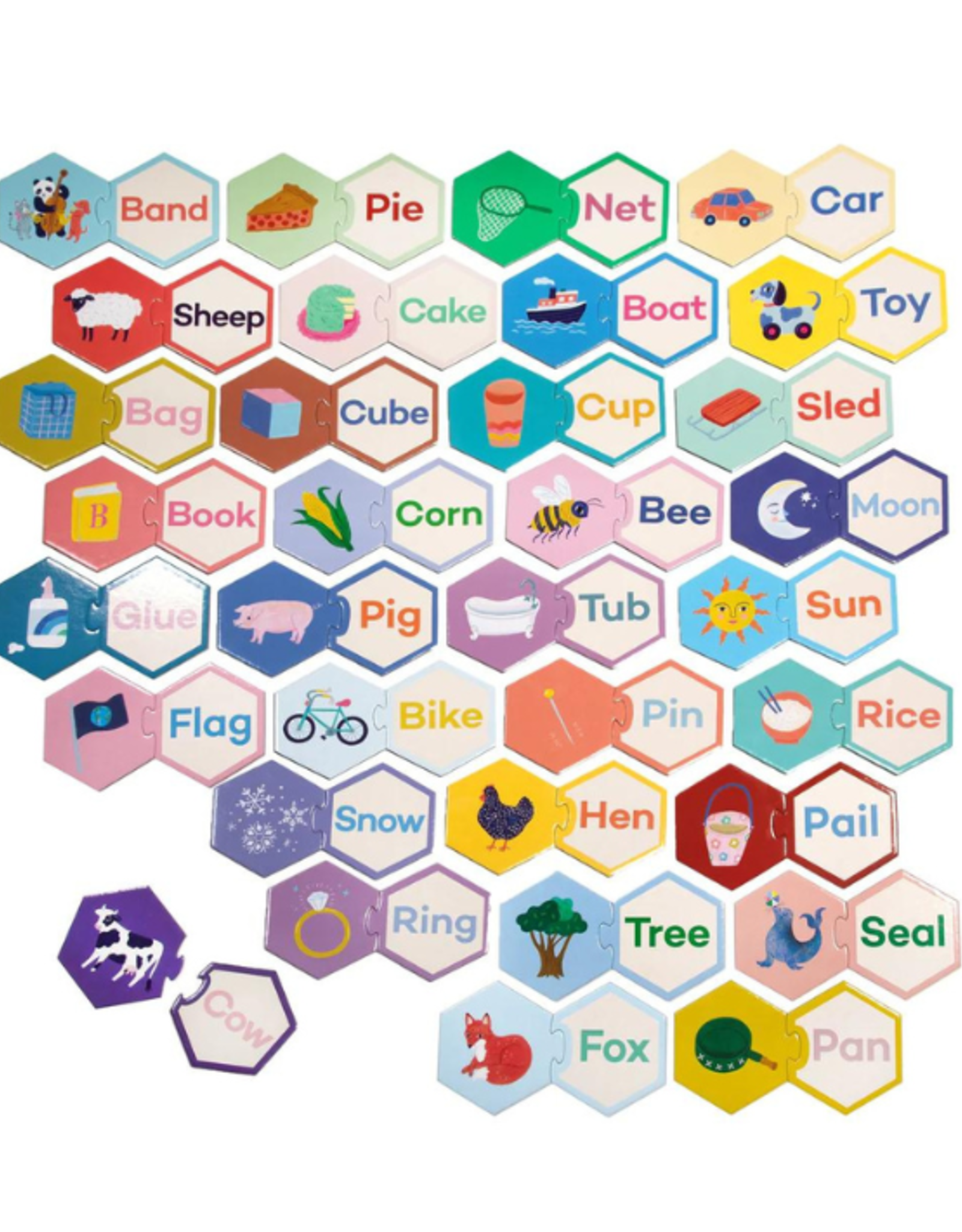 eeBoo eeBoo - Simple Words Hexagon Puzzle Pair