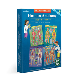 eeBoo Ready to Learn  Human Anatomy 4-Puzzle 48 Piece Set