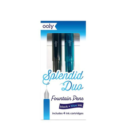 Ooly Splendid Duo Fountain Pens Black & Blue Ink