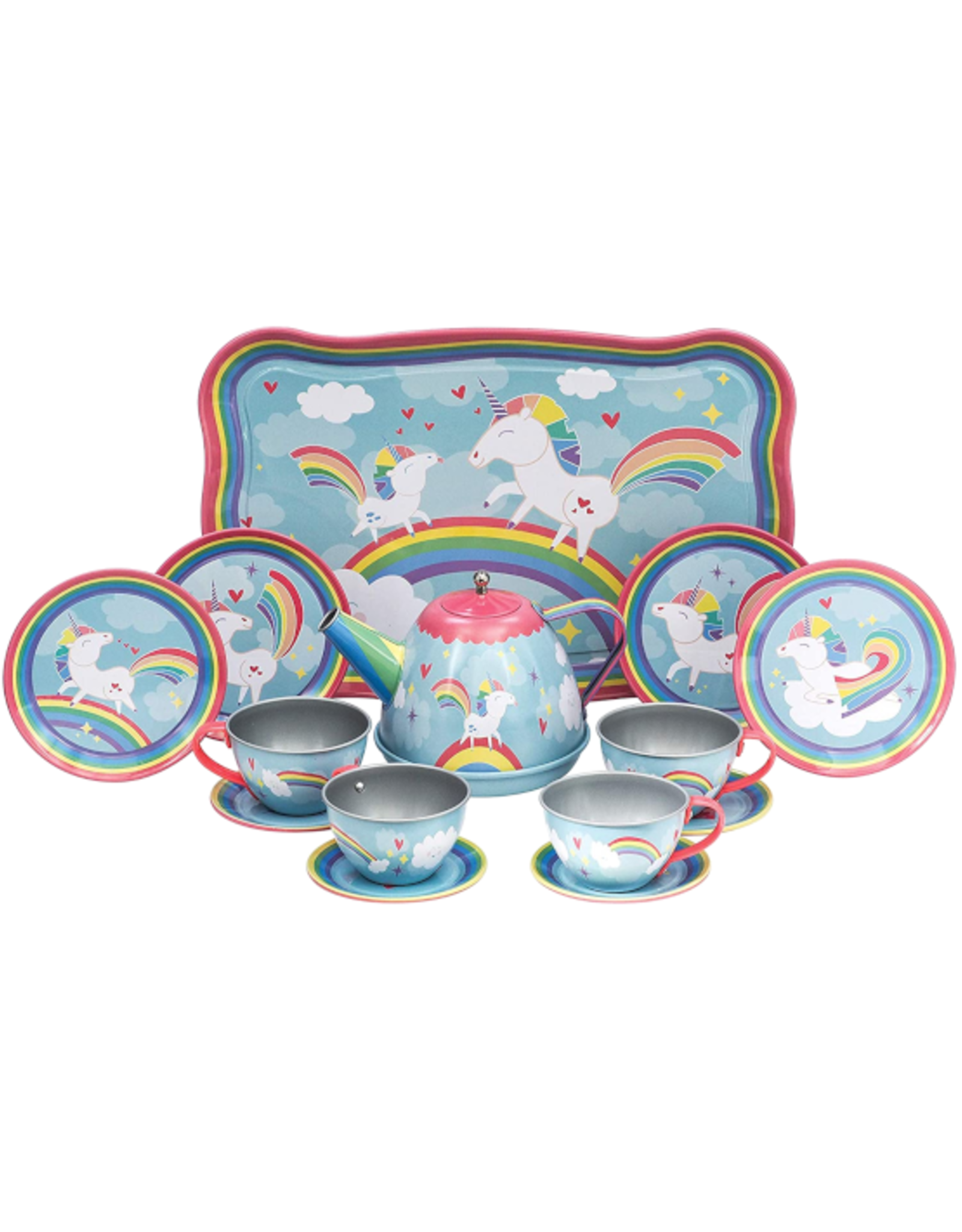 Schylling Schylling - Unicorn Tin Tea Set