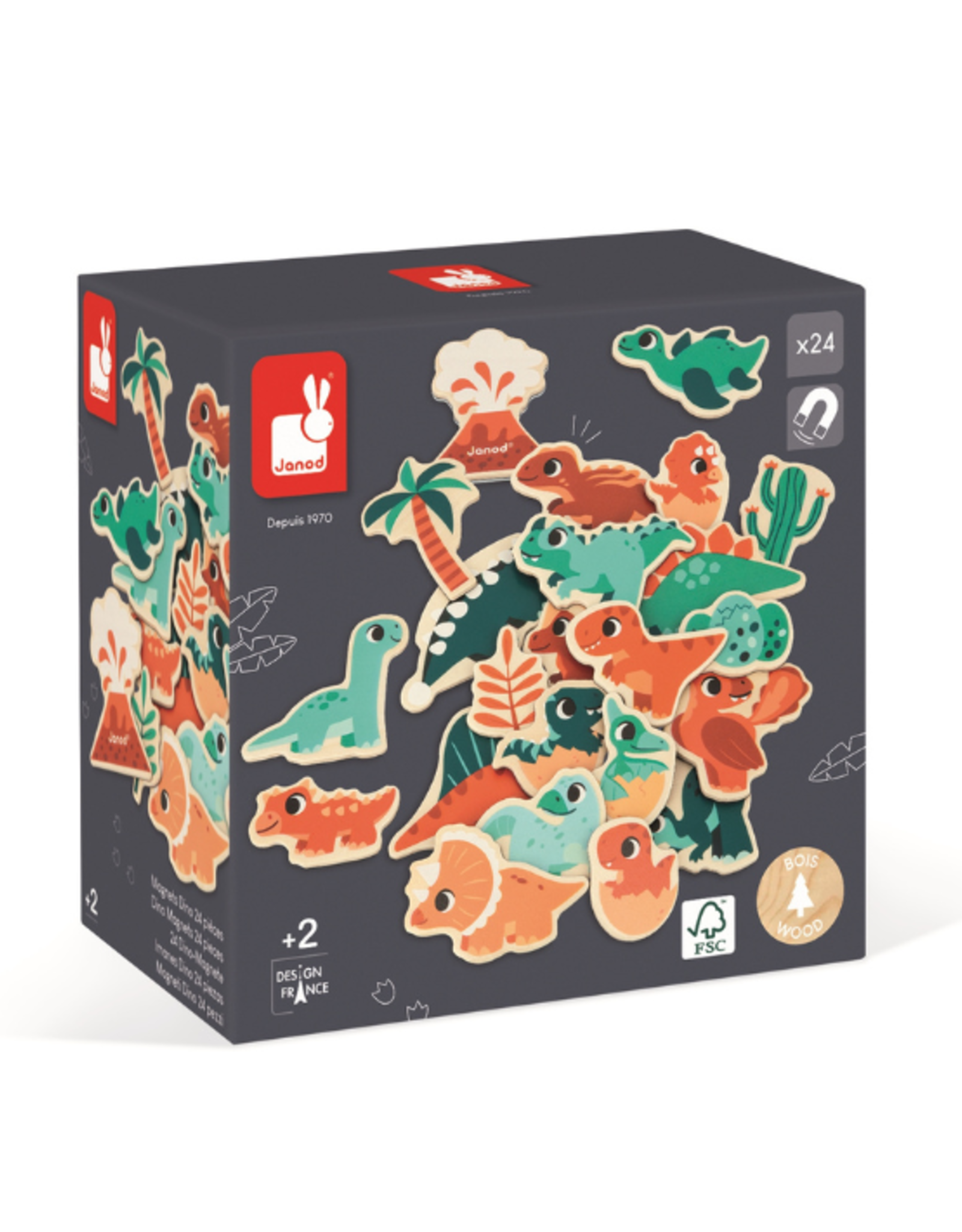 Janod Janod - Dino Magnets 24pcs