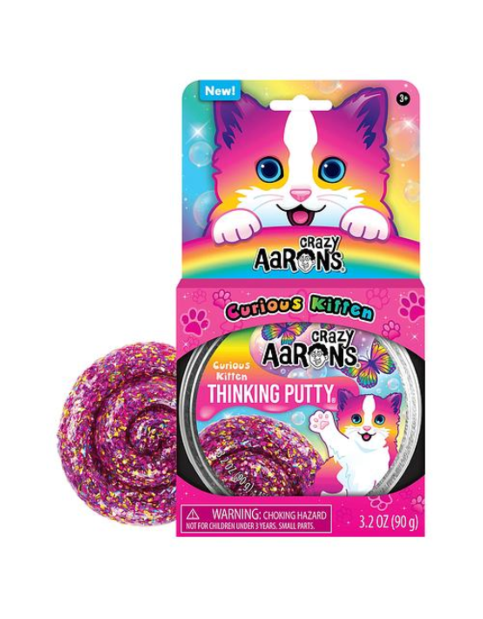Crazy Aarons Crazy Aarons - 4" Curious Kitten Thinking Putty
