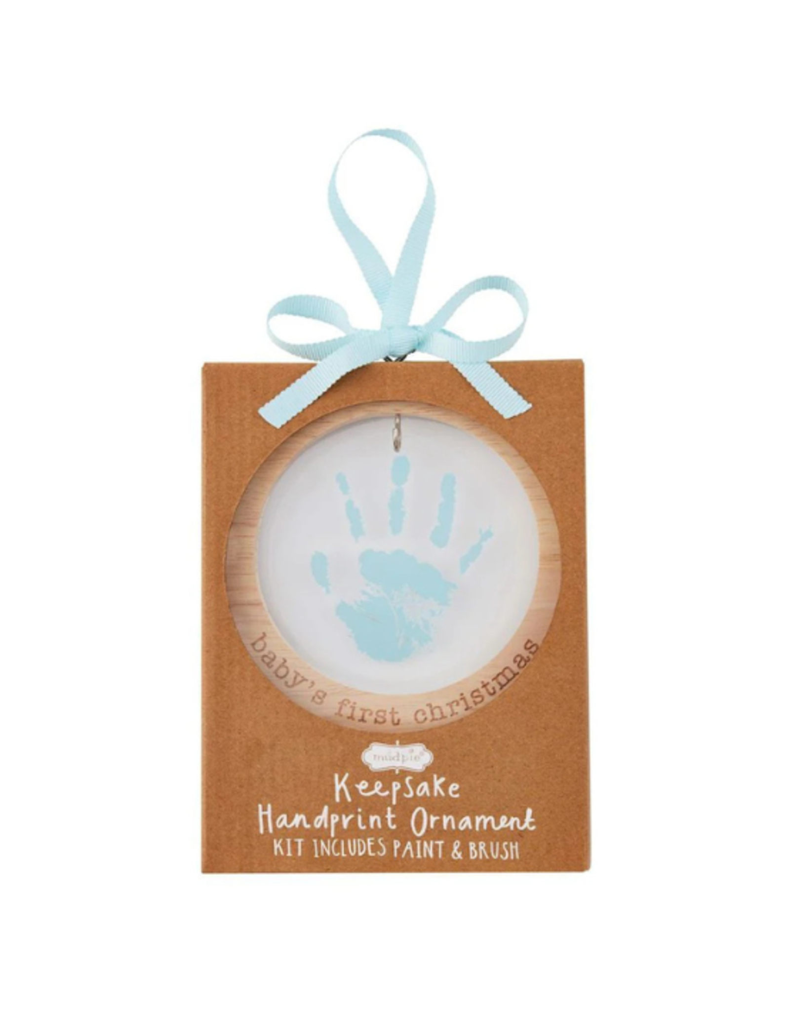 Mudpie Mud Pie - Blue Handprint Ornament