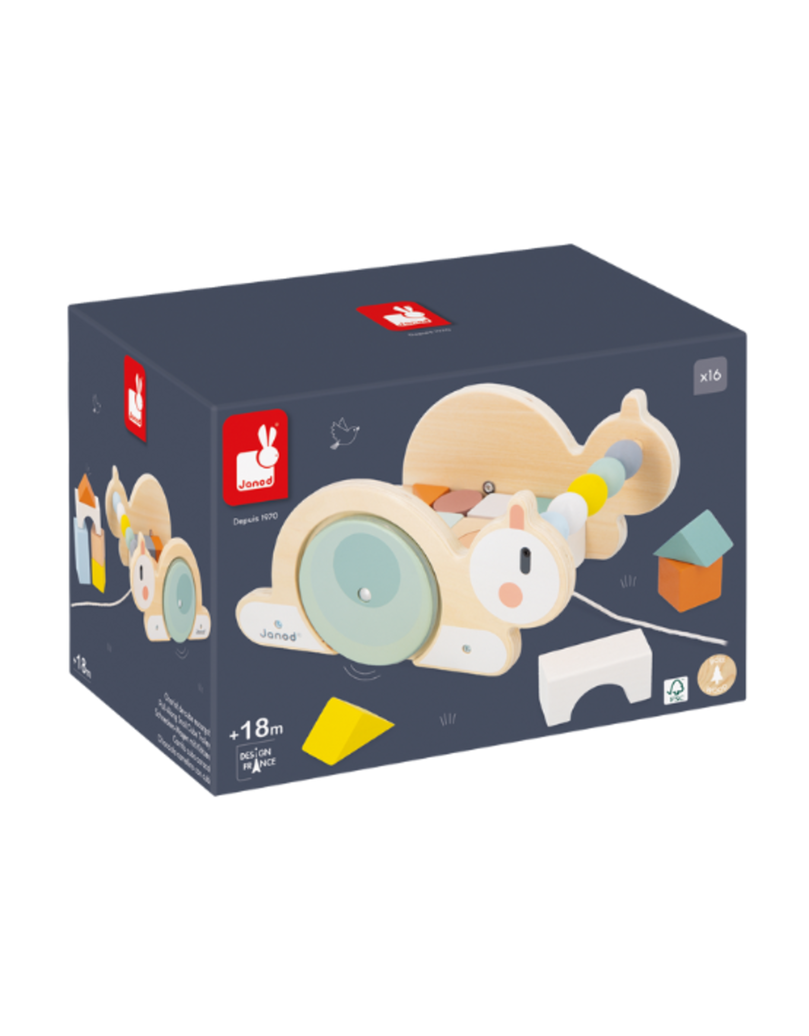Janod Janod - Sweet Cocoon Pull-Along Snail Trolley