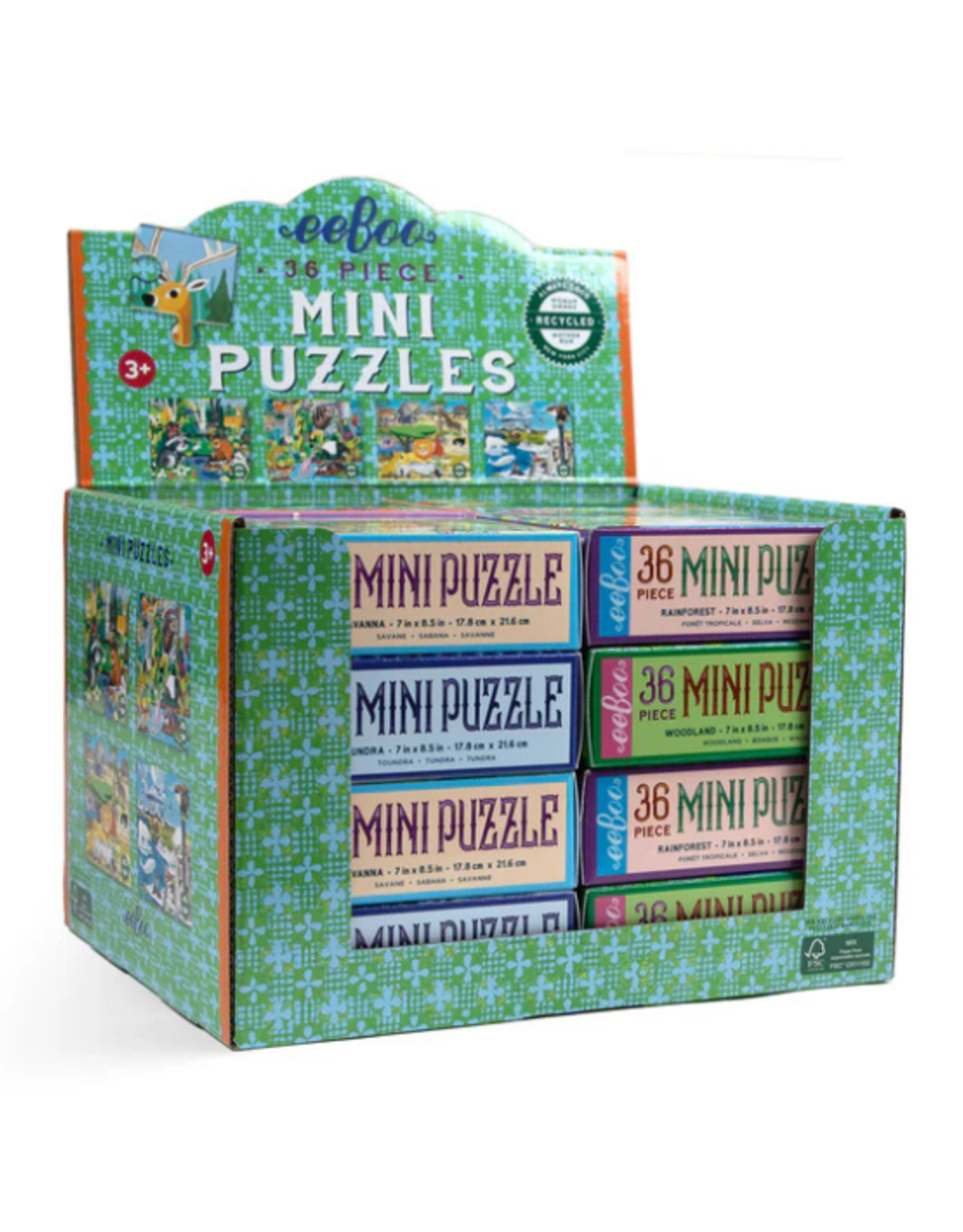 eeBoo EeBoo - Wild Habitats 36pcs Miniature Puzzle Assortment