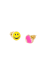 Yellow Owl Workshop Yellow Owl Workshop - Happy Face & Heart Earrings
