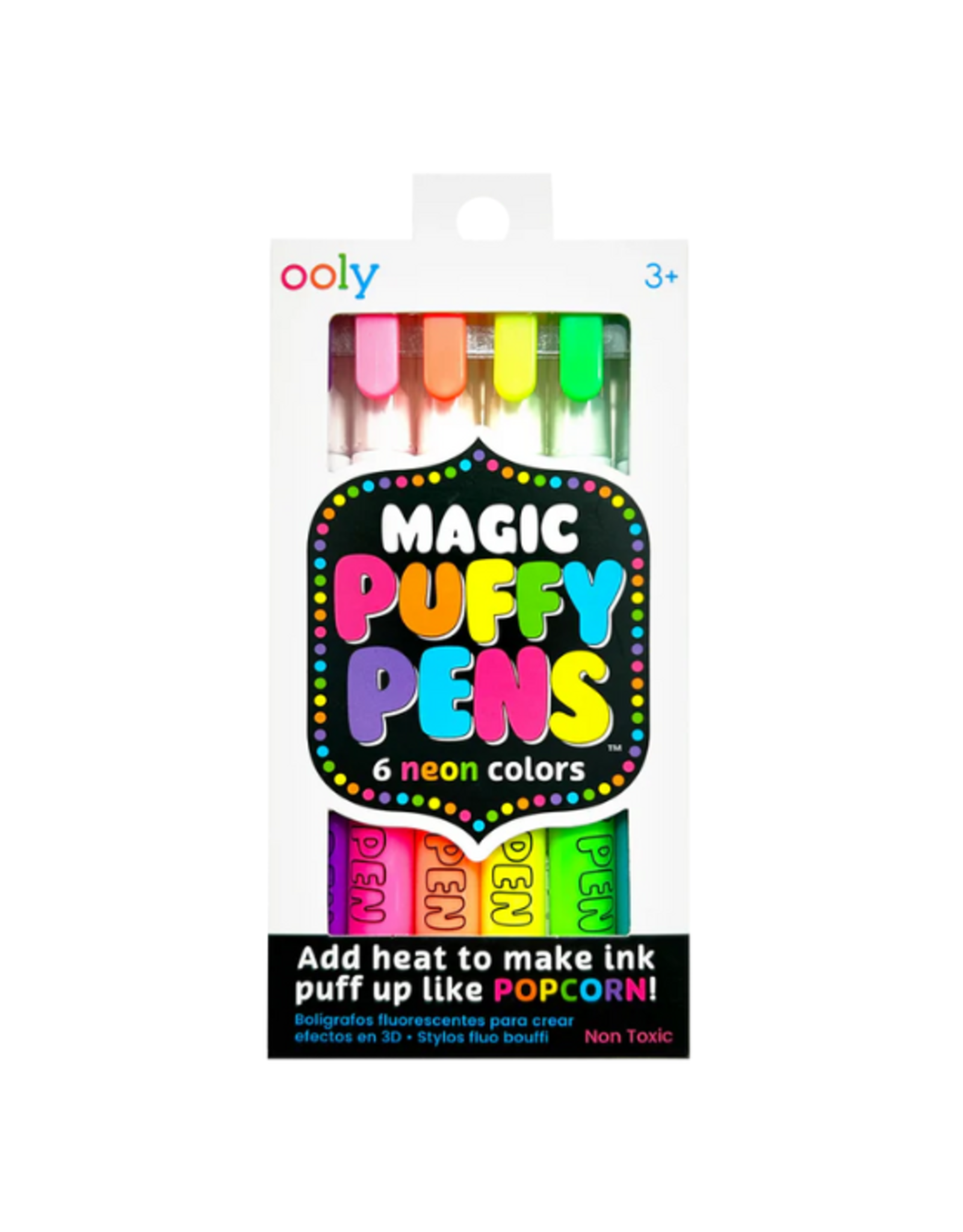 Ooly Ooly - Magic Puffy Neon Pens- Set Of 6