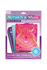 Ooly Ooly - Scratch & Shine Foil Scratch Art Kits- Geo Animals