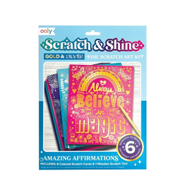 Ooly Scratch & Shine Foil Scratch Art Kits Amazing Affirmations