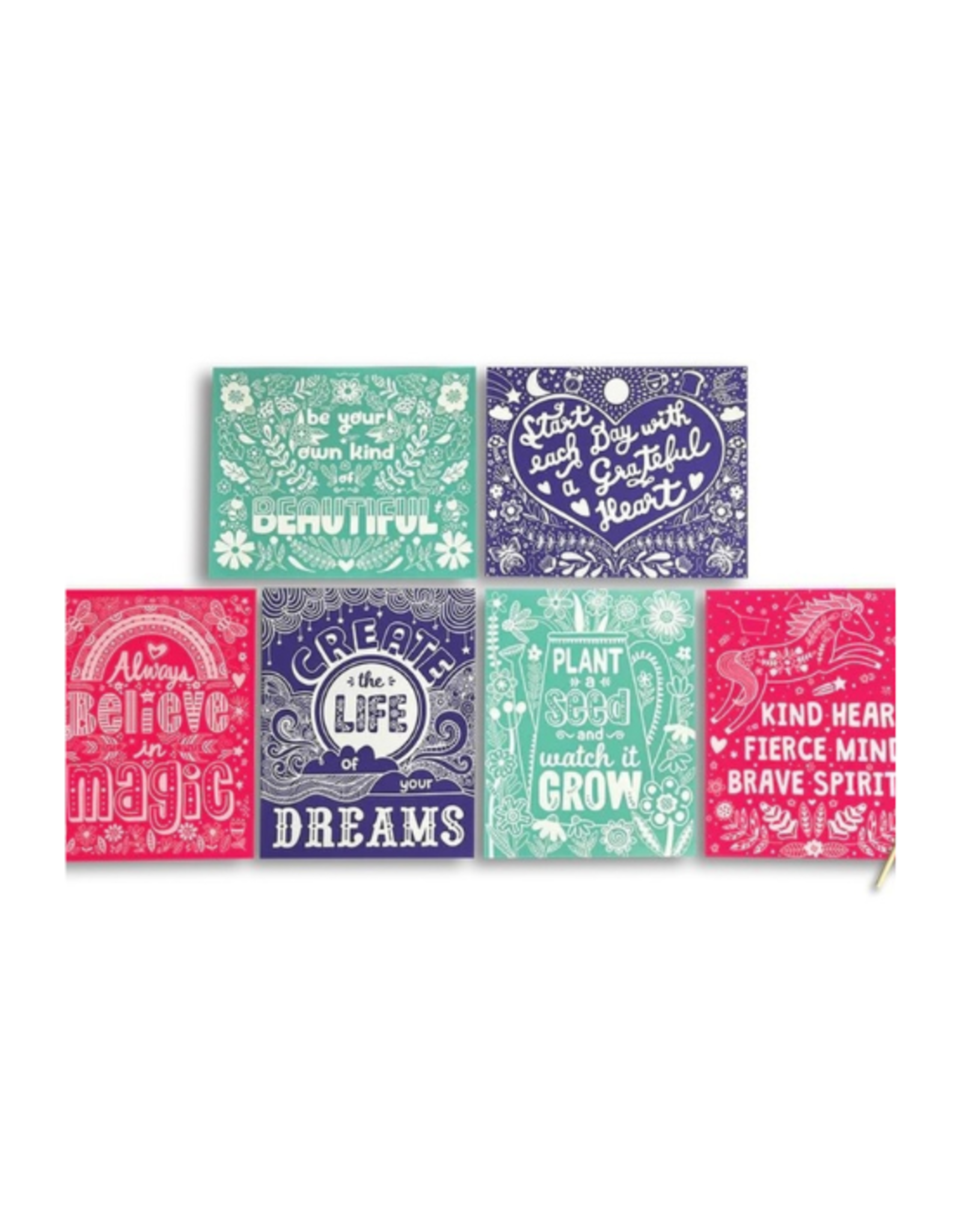 Ooly Ooly - Scratch & Shine Foil Scratch Art Kits- Amazing Affirmations