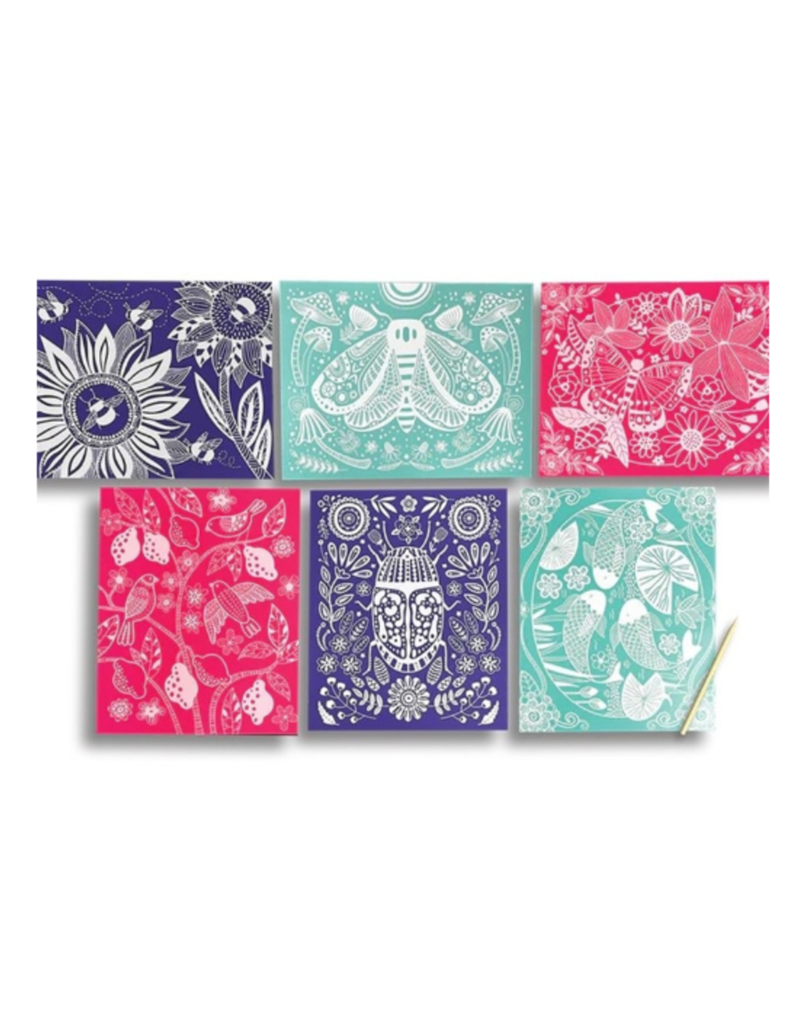 Ooly Ooly - Scratch & Shine Foil Scratch Art Kits - Glorious Garden