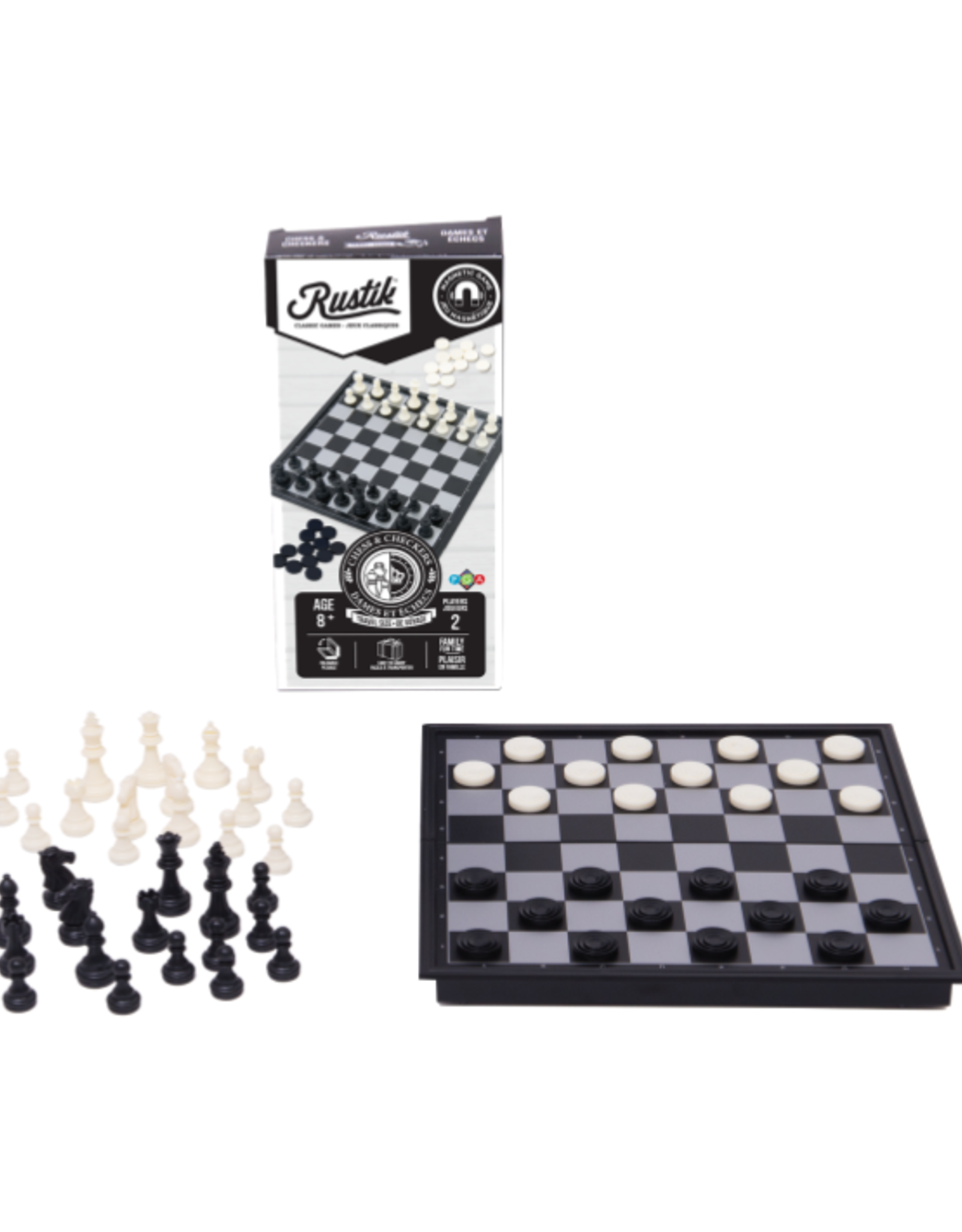 Rustik - Foldable Magnetic Chess & Checkers