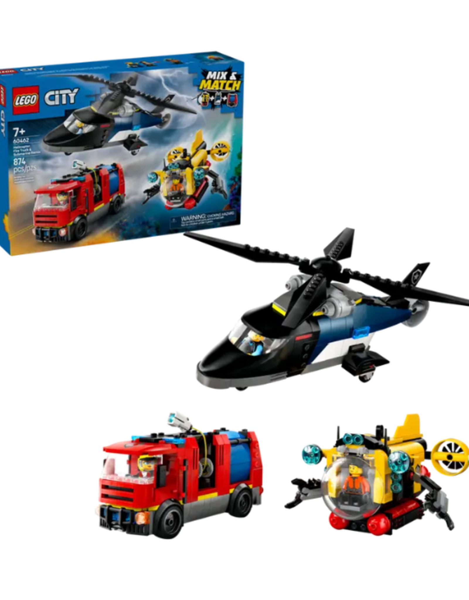 Lego Lego - City - 60462 - Helicopter, Fire Truck & Submarine Remix