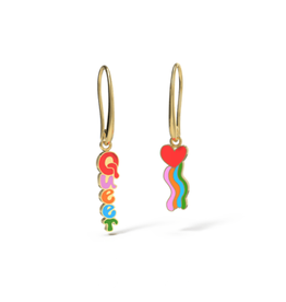 Yellow Owl Workshop Queer Heart Drop Earrings