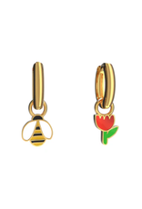 Yellow Owl Workshop Yellow Owl Workshop - Honeybee & Flower Hoop Earrings