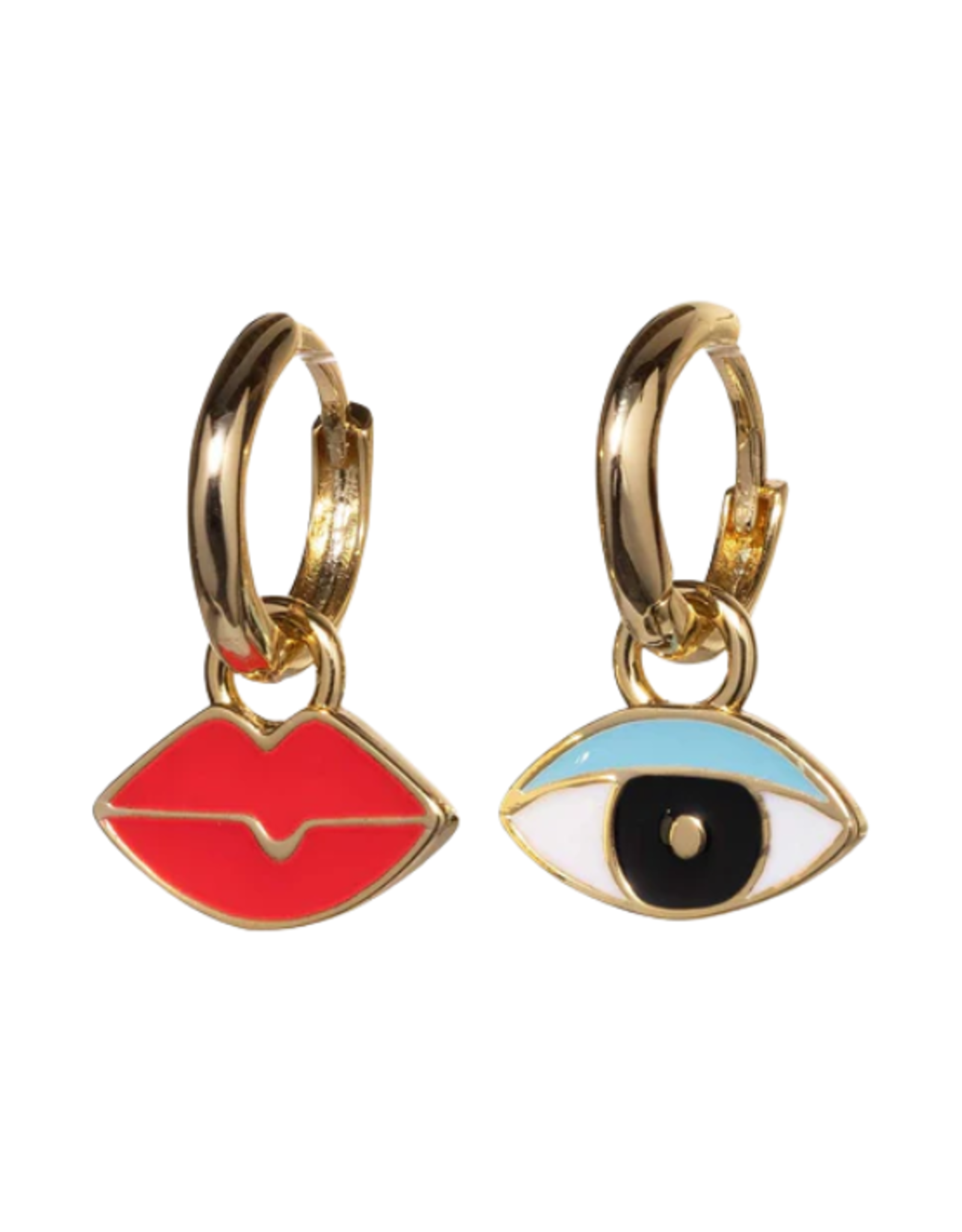 Yellow Owl Workshop Yellow Owl Workshop - Eyes & Lips Hoop Earrings