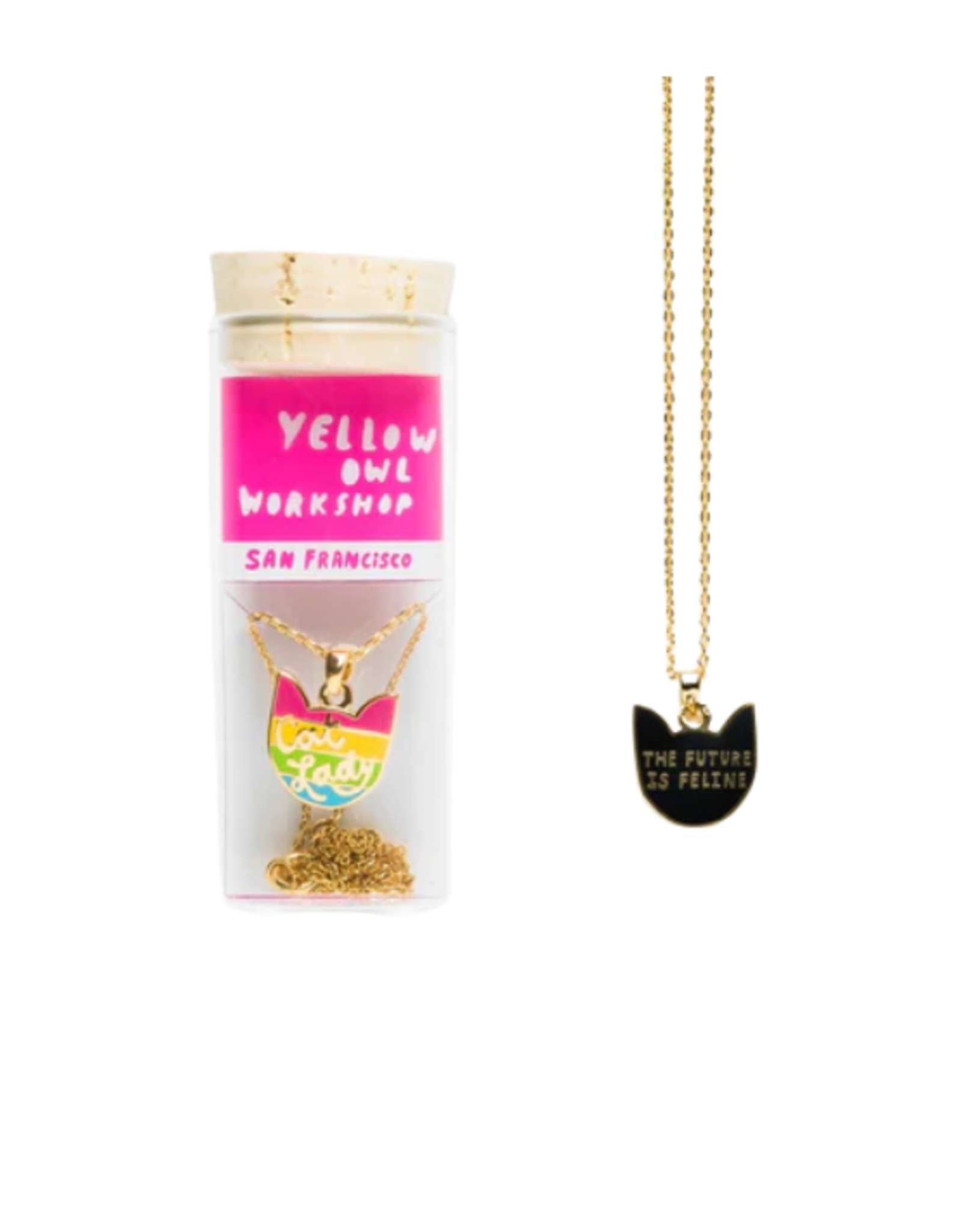 Yellow Owl Workshop Yellow Owl Workshop - Cat Lady Double Sided Pendant Necklace