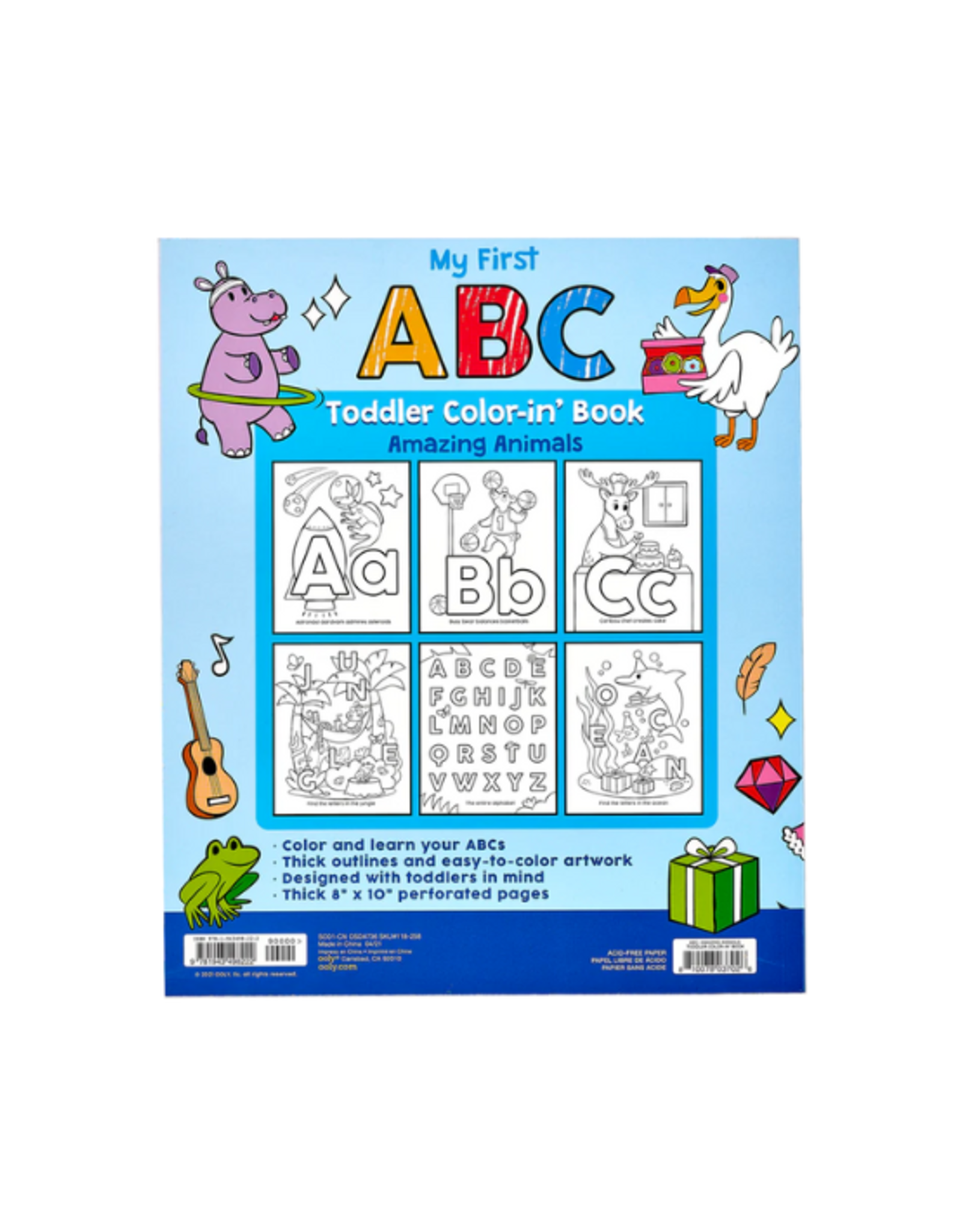 Ooly Ooly - My First ABC Toddler Color-in' Book Amazing Animals