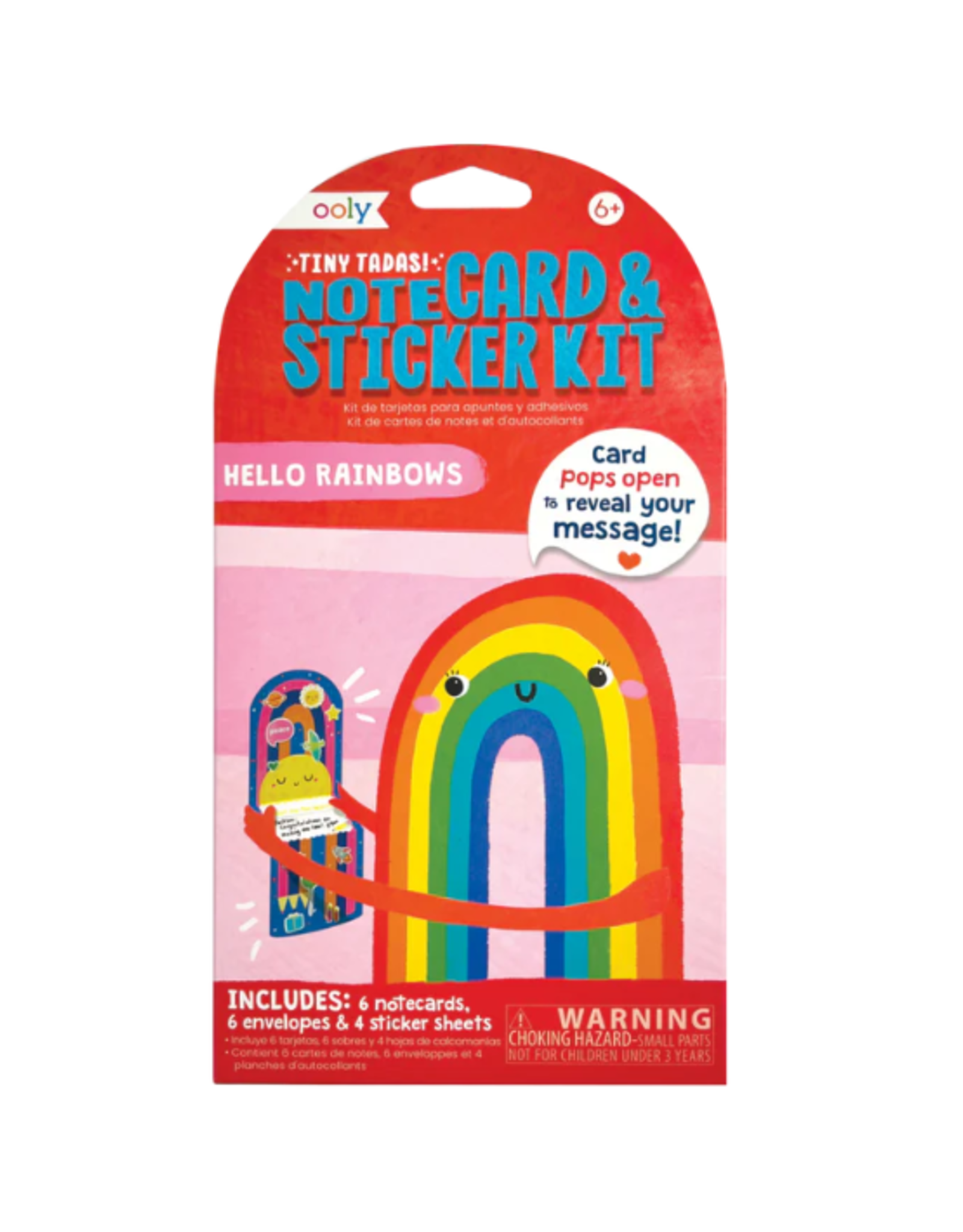 Ooly Ooly - Tiny Tadas! Note Cards and Sticker Set Hello Rainbows