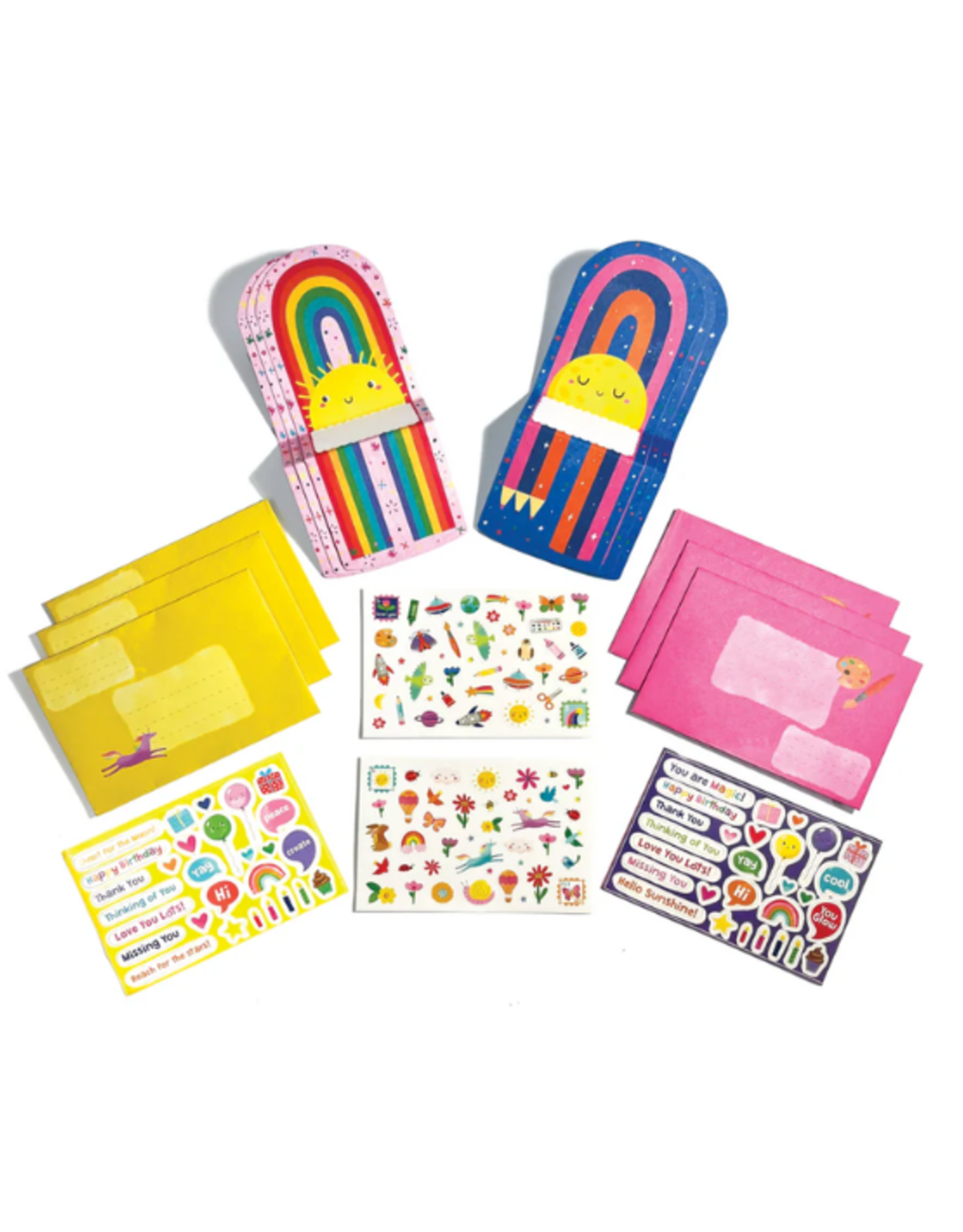 Ooly Ooly - Tiny Tadas! Note Cards and Sticker Set Hello Rainbows