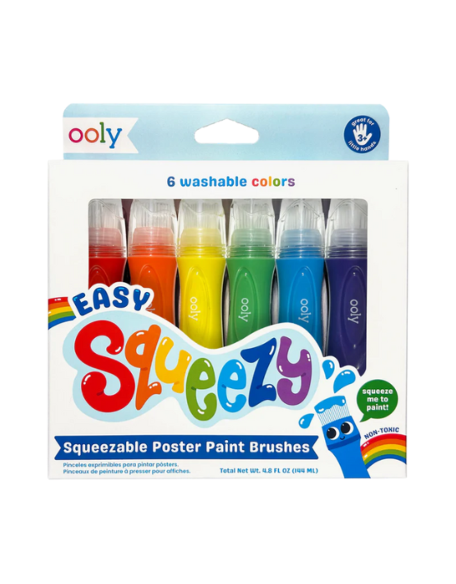 Ooly Ooly - Easy Squeezy Squeezable Poster Paint Brushes Set of 6