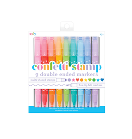 Ooly Confetti Stamp Double-Ended Markers Set of 9