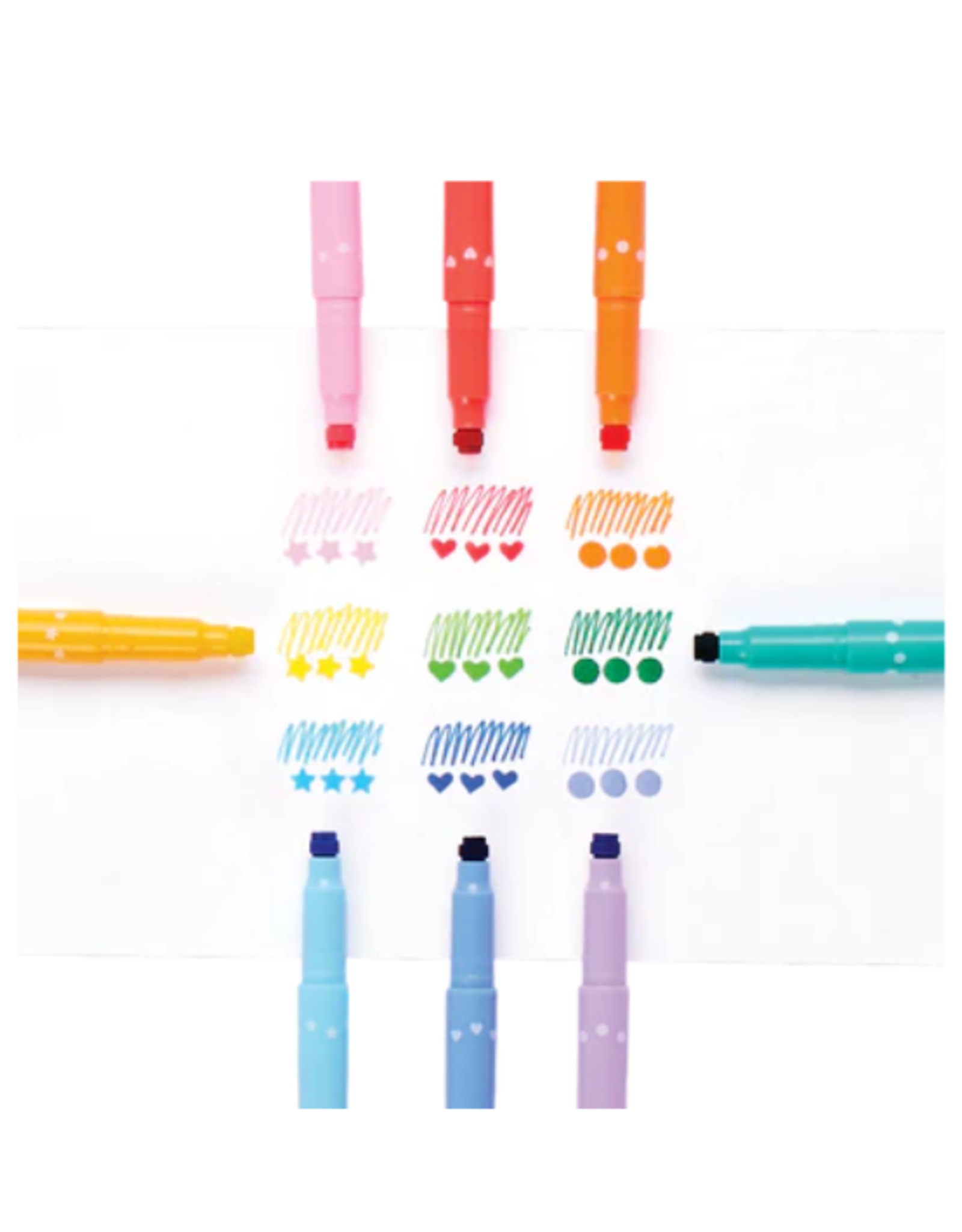 Ooly Ooly - Confetti Stamp Double-Ended Markers Set of 9