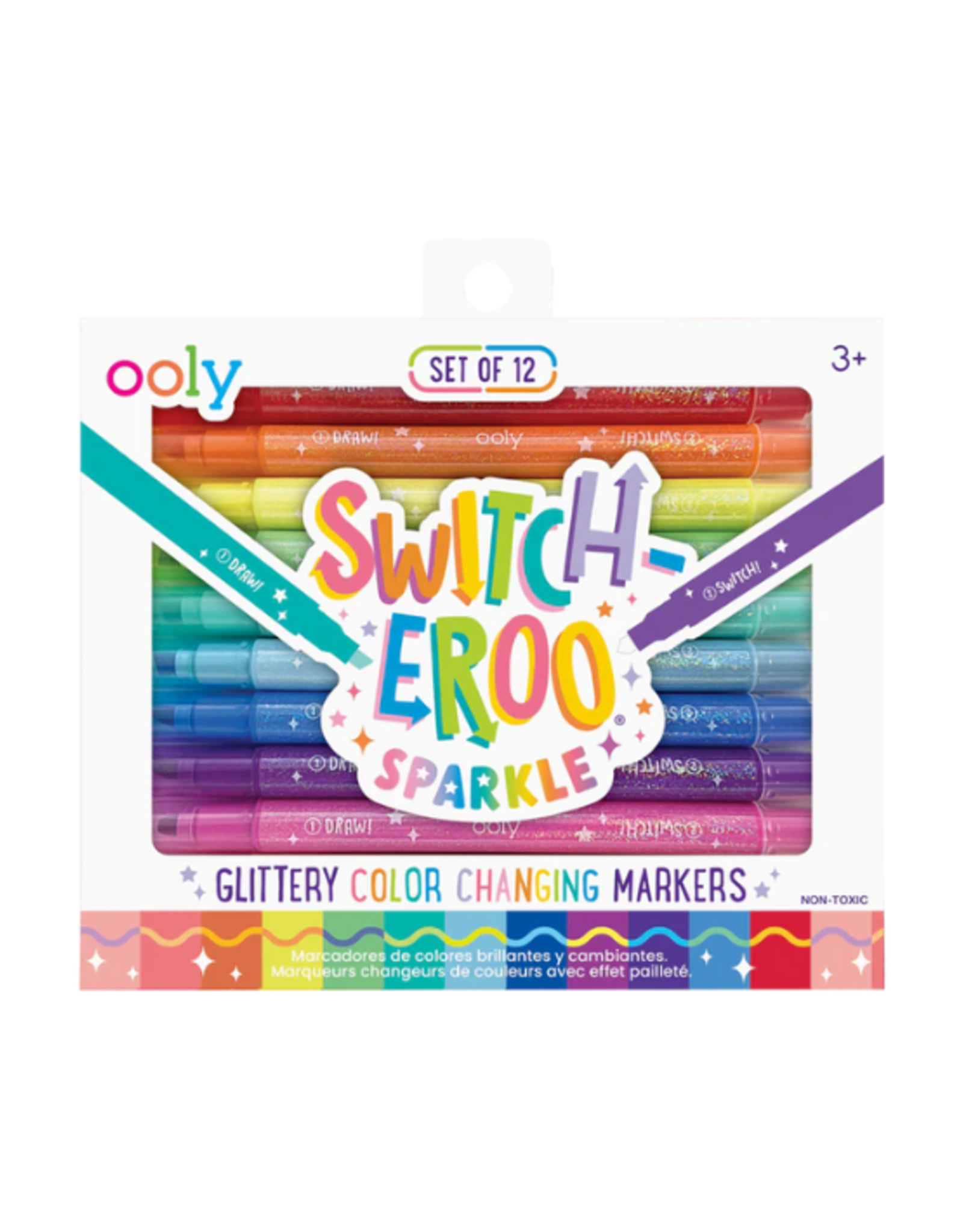 Ooly Ooly - Switch-Eroo Sparkle Glittery Color Changing Markers Set of 12