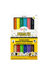 Ooly Ooly - OOLY x Peanuts Double-Ended Brush & Stamp Markers Set of 12