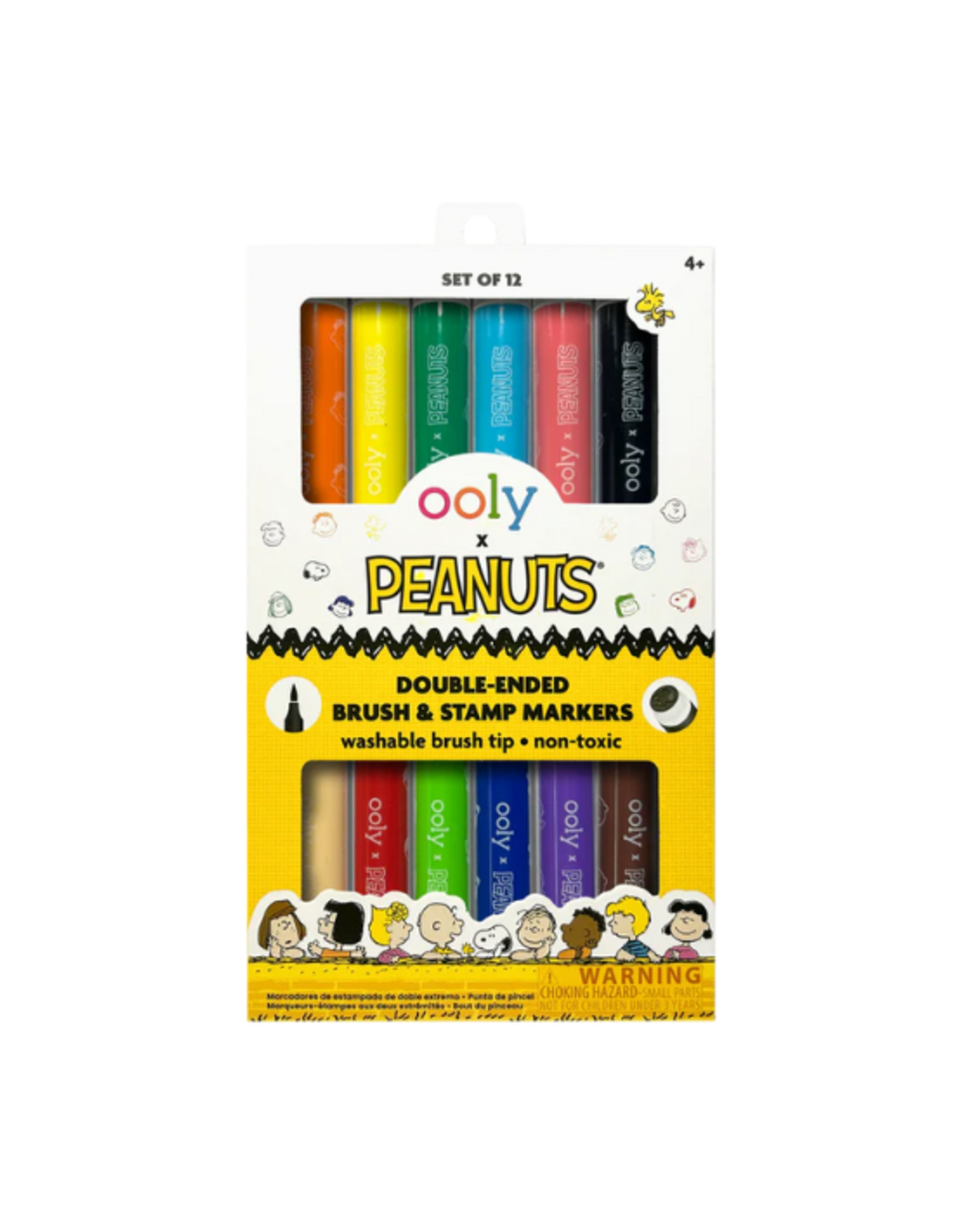 Ooly Ooly - OOLY x Peanuts Double-Ended Brush & Stamp Markers Set of 12