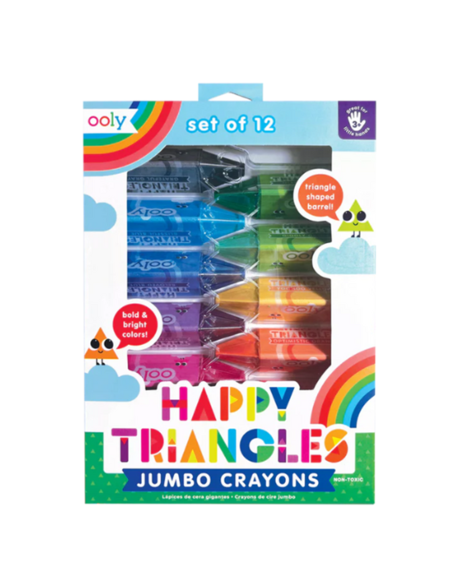 Ooly Ooly - Happy Triangles Jumbo Crayons Set of 12