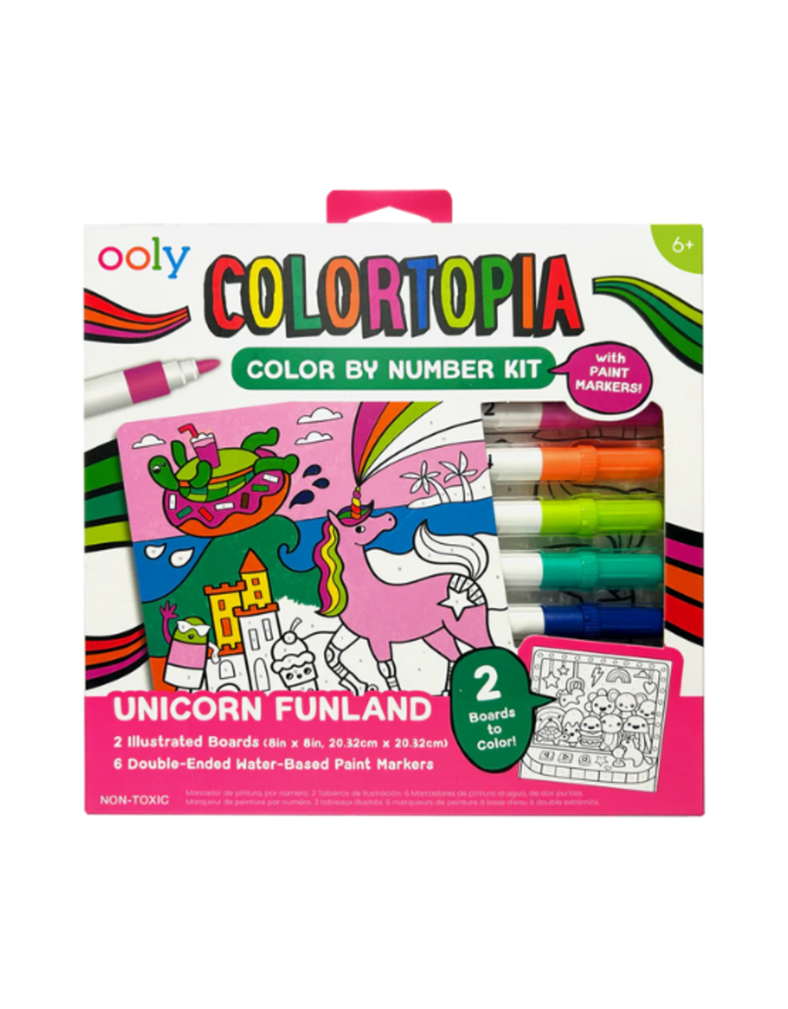 Ooly Ooly - Colortopia Color By Number Paint Marker Kit Unicorn Funland