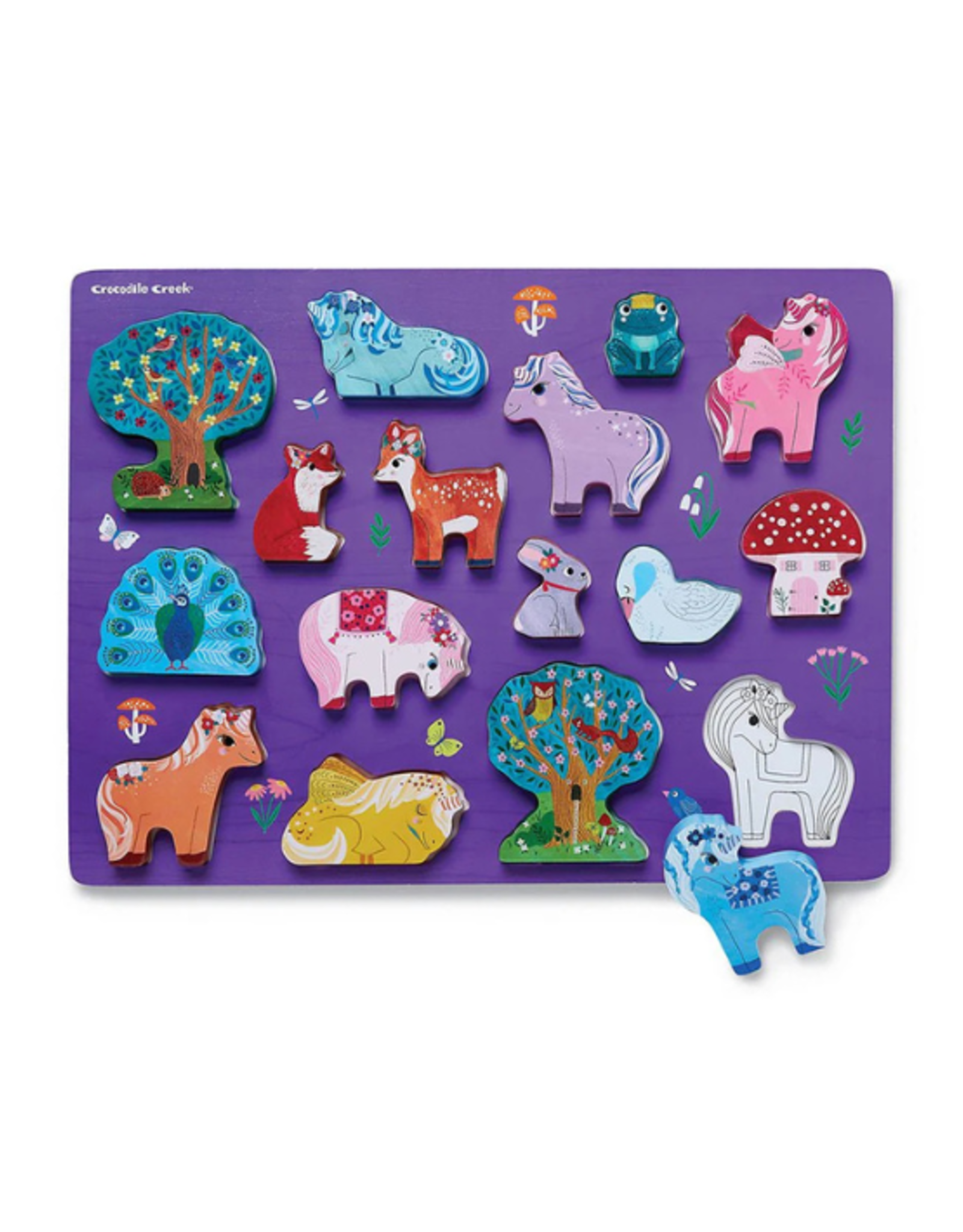 Crocodile Creek - 16-Piece Wood Puzzle Unicorn Garden