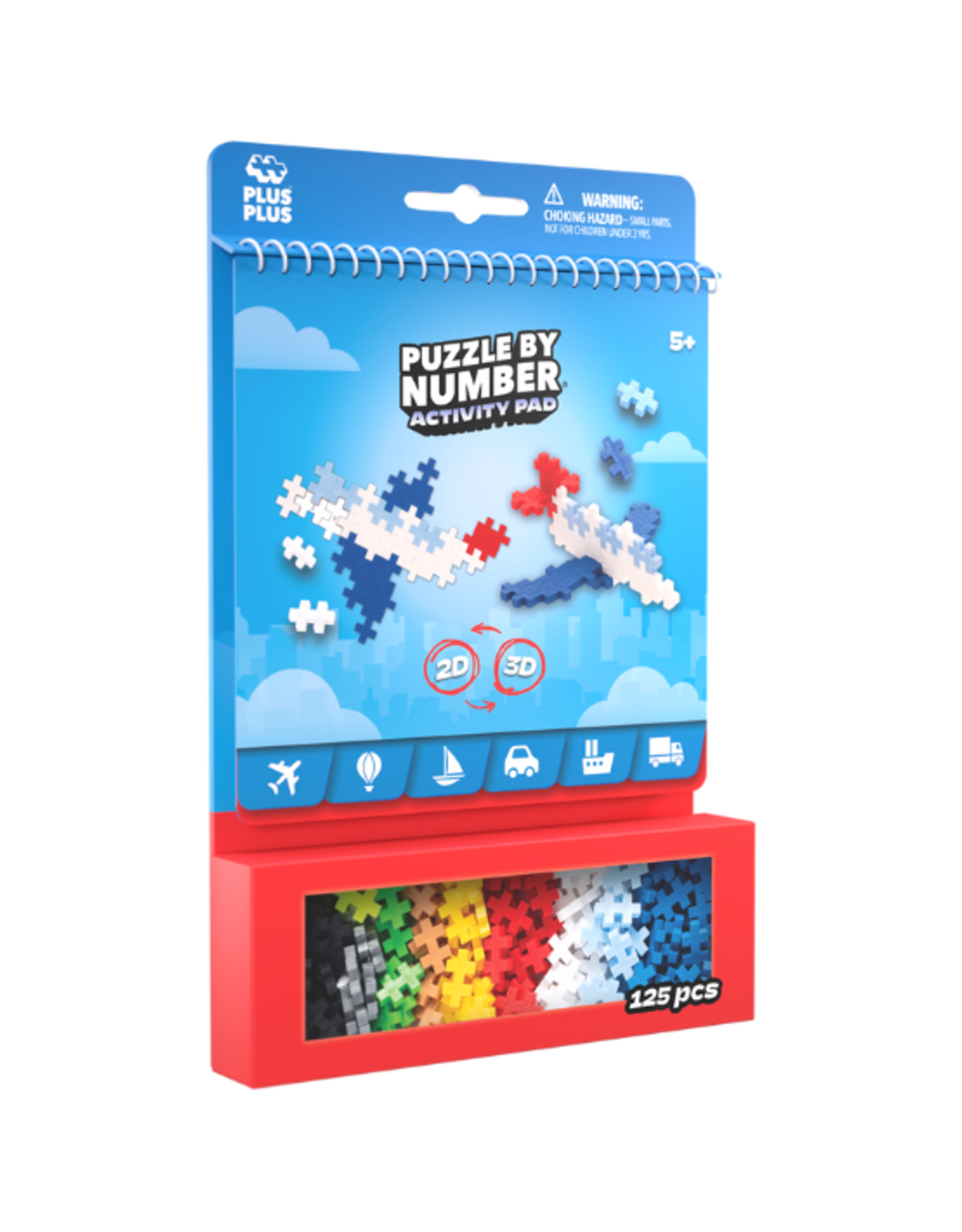 Plus Plus - Puzzle by Number Activity Pad Transportation