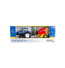 Tomy New Holland 1:32 T6 180 Tractor W/ 560 Round Baler