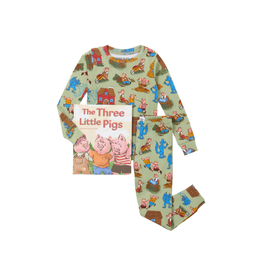 Books to Bed Three Little Pigs Pajama Set Flat Pack With Book Size 2