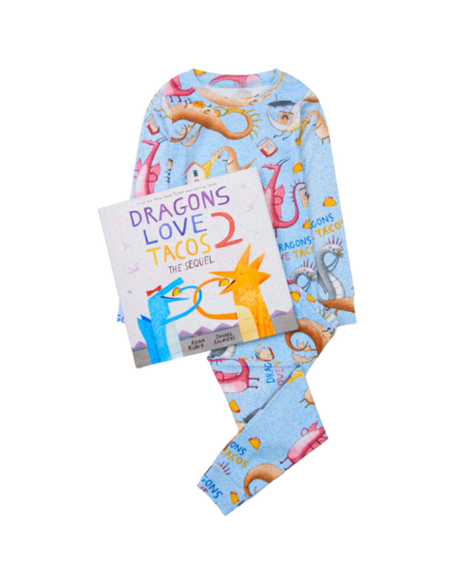 Books to Bed Books to Bed - Dragons Love Tacos 2: The Sequel Kids Book and Pajama Set Size 6